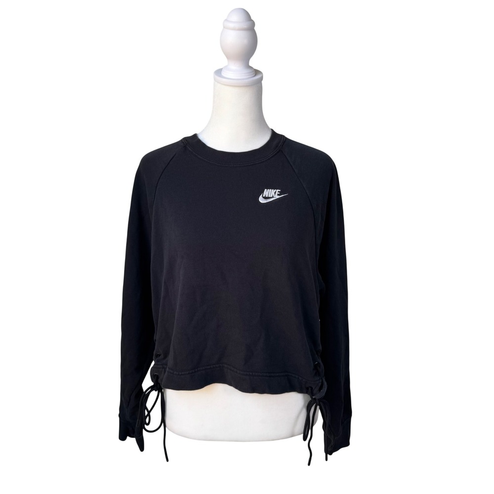 Nike Sportswear Women's Essential Cropped Fleece Crew Med BV3346-010 Side Lace